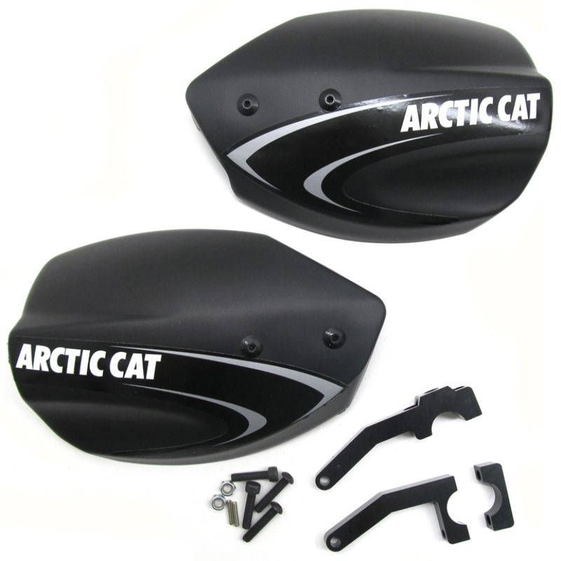 Arctic Cat 2004-2017 350-1000 ATV Hand Guard Kit & Mounts - Black