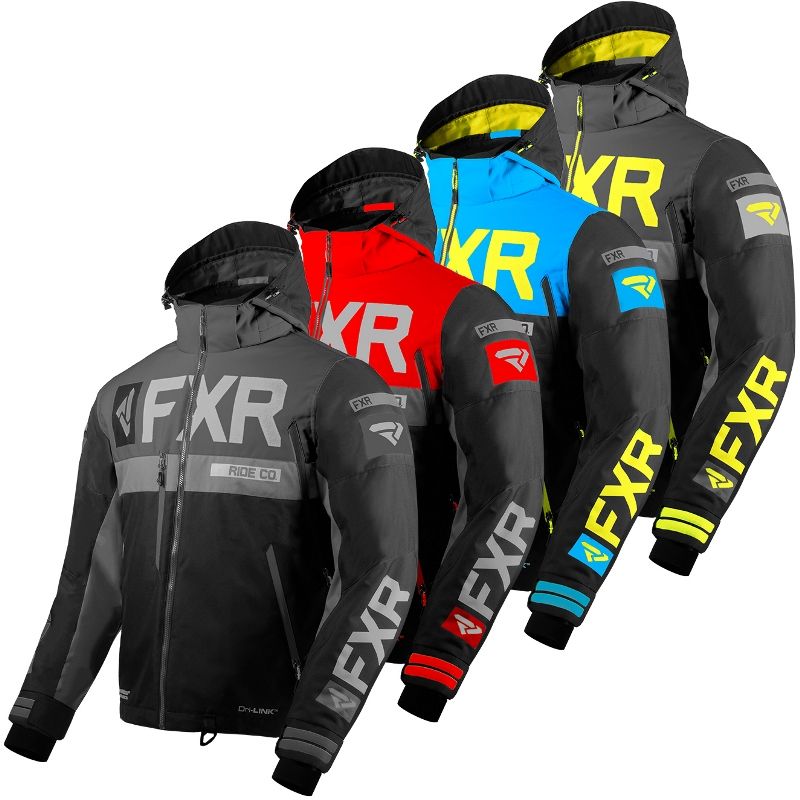 FXR Men's Helium X Winter Snow Snowmobiling Jacket - Black, Red