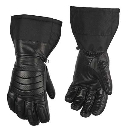Arctic Cat Men's Touring Hi-Cuff Leather Snowmobile Gloves - Black