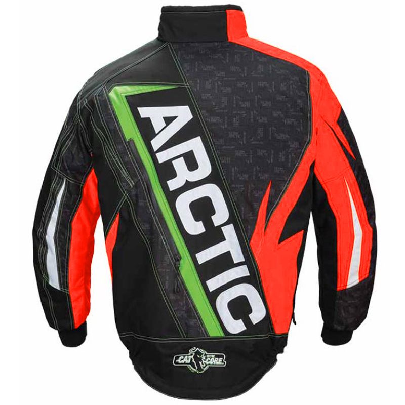 ジャケット・アウター SORRY A BOOTLEG PROGRAM ARCTIC JACKET 3 Arctic Cat Men's Sno Cross Race Snowmobile Jacket Black Orange