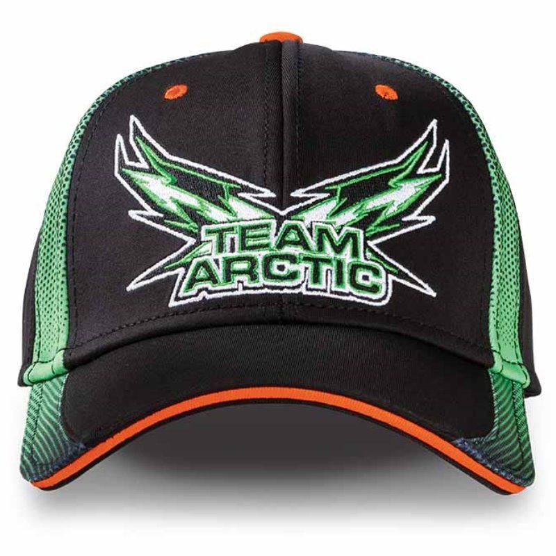 Arctic Cat Team Arctic Black Green Orange Performance Baseball Cap