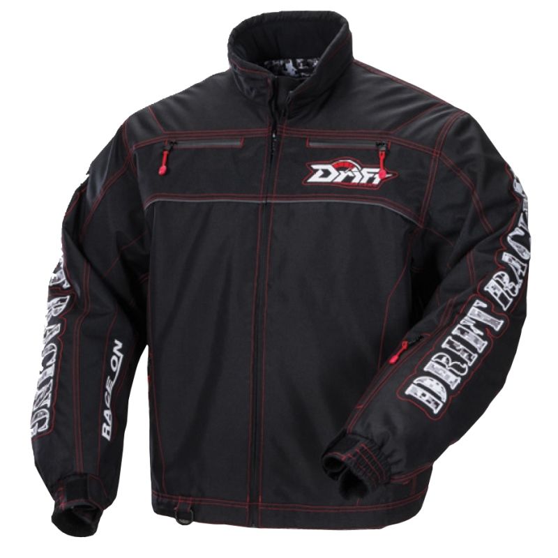 Drift Racing ドリフトレーシング脱着式ライティングジャケット刺繍ロゴ Drift Racing Men's Waterproof Insulated Commander Jacket - Black