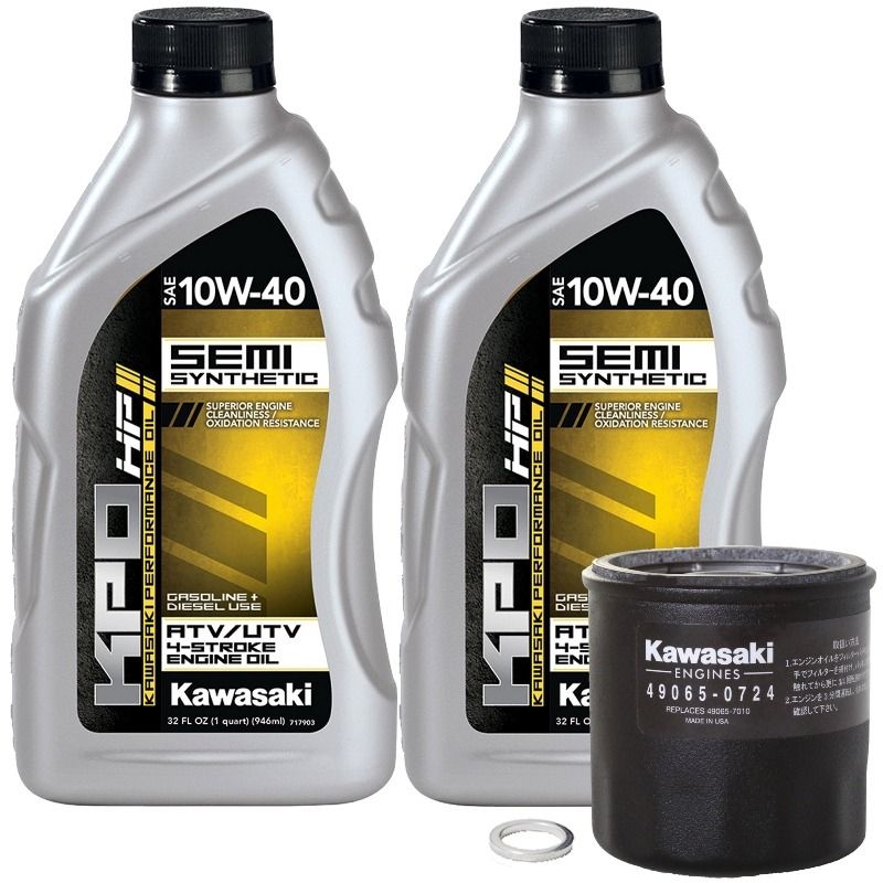 Kawasaki 10W-40 KPO Oil Change Kit - 2-Quart - 2017-2026 Mule SX