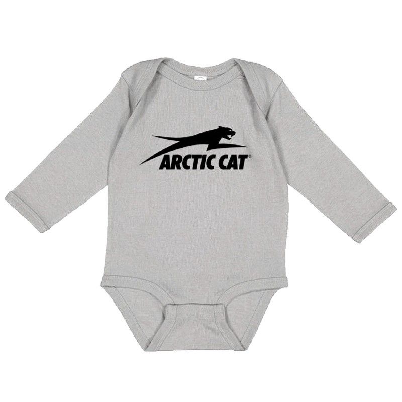 Arctic Cat Infant Toddler Long Sleeve Leaping Cat Onesie - Gray