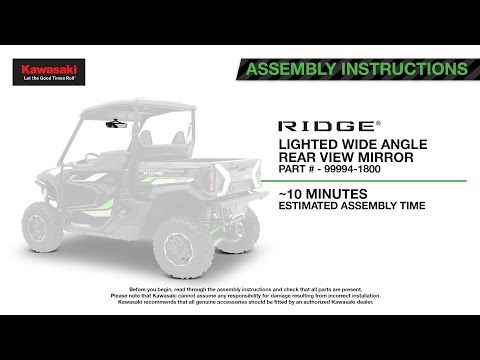 Kawasaki Lighted Wide Angle Rearview Mirror - 2024-2026 Ridge