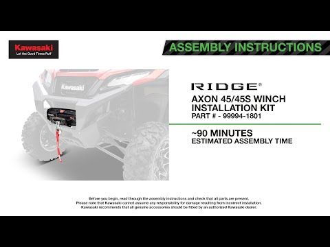 Kawasaki WARN AXON 45 4500-lb Winch Kit - 2024-2025 Ridge - 99994