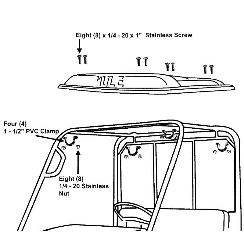 Kawasaki Plastic Hard Top Roof - 1990-2026 Mule - KAF30-030A