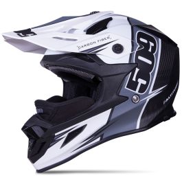 509 Carbon Fiber Altitude Snow Snowmobile Helmet - White Trace