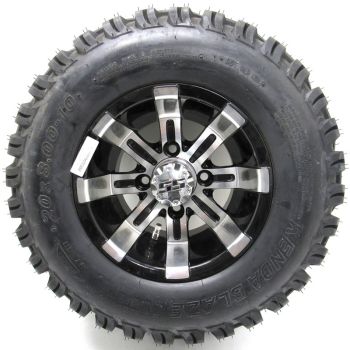 E-Z-GO RH 20x8-10 Blaze Tire with Spartan Machined 10x7 Wheel