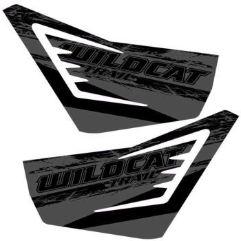 Arctic Cat Wraps Aluminum Door Graphics - Black & Grey - 2014 Wildcat Trail XT