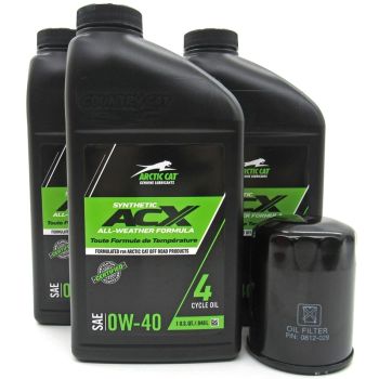 Arctic Cat ACX 0W-40 Synthetic Oil Change Kit - 3 Quarts - ATV Prowler Wildcat