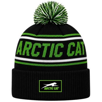 Arctic Cat Adult Knit Pom Beanie - Black & Green