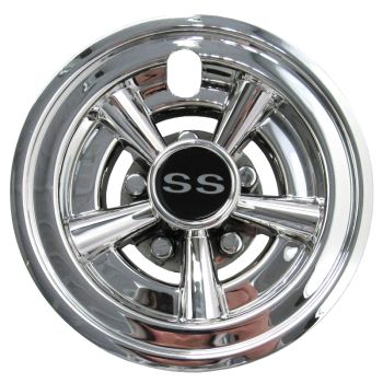 E-Z-GO 8 inch Chrome SS Wheel Cover - E-Z-GO, Club Car, Yamaha