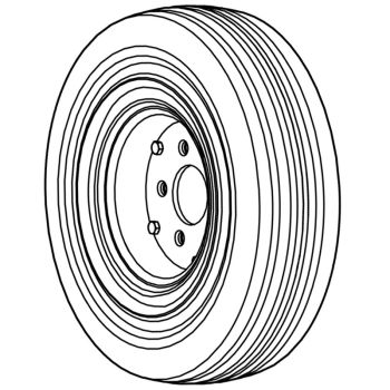 Cushman 5.00-8 Solid Non-Marking Tire & Wheel - 1995-2025 Titan