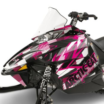 Arctic Cat Hood & Side Panel Decal Kit - Strobe Pink - 2012-2018 ZR F XF M