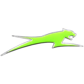 Arctic Cat Aircat Embossed Hood Emblem - Medium Green with Chrome Trim
