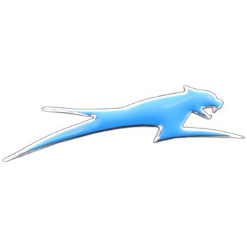Arctic Cat Aircat Embossed Hood Emblem - Skye Blue with Chrome Trim