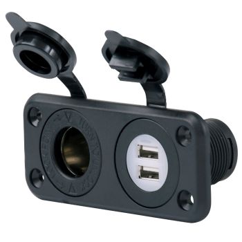 Pro-Fit Dual USB Port Charger & 12-Volt Receptacle