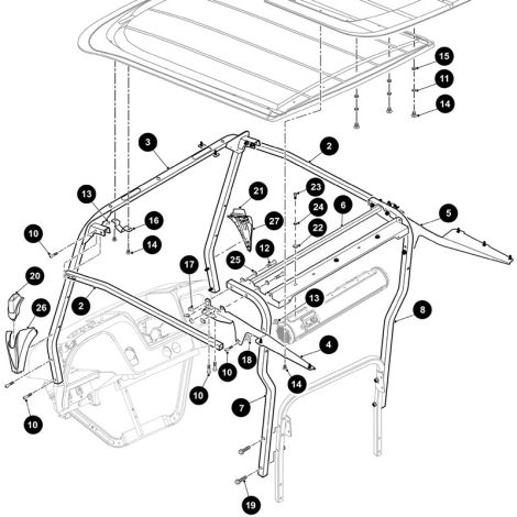 E-Z-GO Occupant Protection System Modular Strut Kit - 2024-2026 RXV