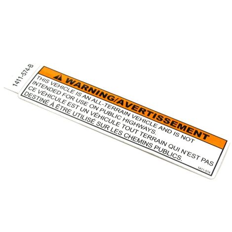DECAL,WARNING-OFF ROAD ONLY
