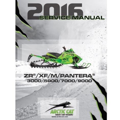 Arctic Cat 2016 4-Stroke Snowmobile Service Manual - ZR XF M PTA 3000 5000 7000 9000