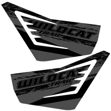 Arctic Cat Wraps Aluminum Door Graphics - Black & Grey - 2014 Wildcat Trail XT