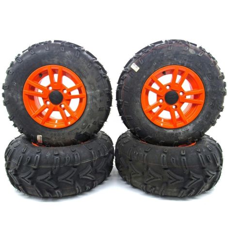 Arctic Cat Duro Kaden Tires & Orange Wheels - 25x8R12 & 25x10R12