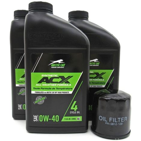 Arctic Cat ACX 0W-40 Synthetic Oil Change Kit - 2018-2025 Wildcat XX & 2004-2006 650 V2