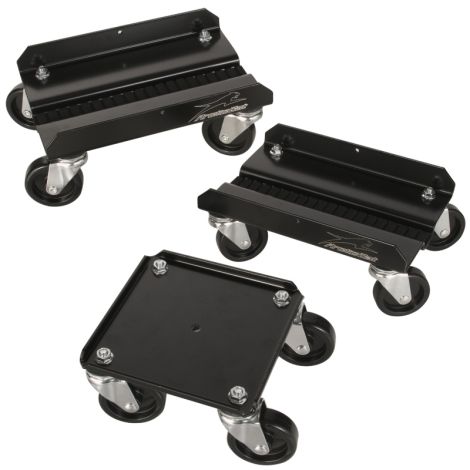 Arctic Cat Snowmobile Deluxe Aluminum Caddy Dolly Wheels - Black