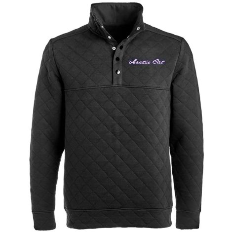 Arctic Cat Men's Script 1/4-Snap Sweatshirt - Black