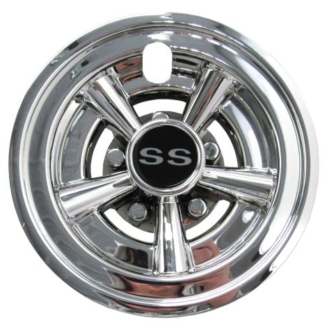 E-Z-GO 8 inch Chrome SS Wheel Cover - E-Z-GO, Club Car, Yamaha
