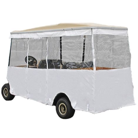 E-Z-GO 116-inch Enclosure - White - 2008-2021 Express L6 S6 & ST Shuttle