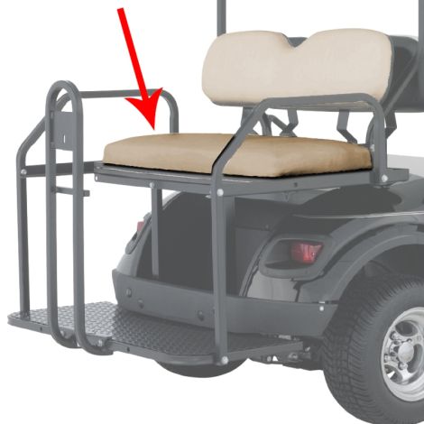 E-Z-GO Replacement Seat Bottom Assembly for Flip Seat - Stone Beige - 2009-2025 Models
