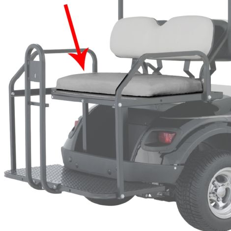 E-Z-GO Replacement Seat Bottom Assembly for Flip Seat - Gray - 2009-2025 Models
