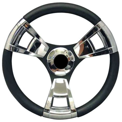 Pro-Fit 13-inch Premium Steering Wheel - Chrome - E-Z-GO 2001-2027 Express Liberty RXV TXT