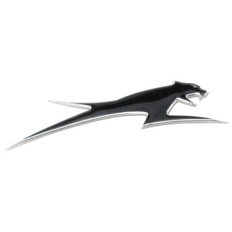 Arctic Cat Dymoflex Aircat Embossed Hood Emblem - Black with Chrome Trim