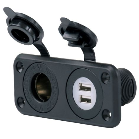 Pro-Fit Dual USB Port Charger & 12-Volt Receptacle