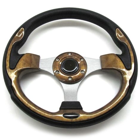 Pro-Fit 13 inch Steering Wheel - Wood Grain - E-Z-GO TXT & RXV